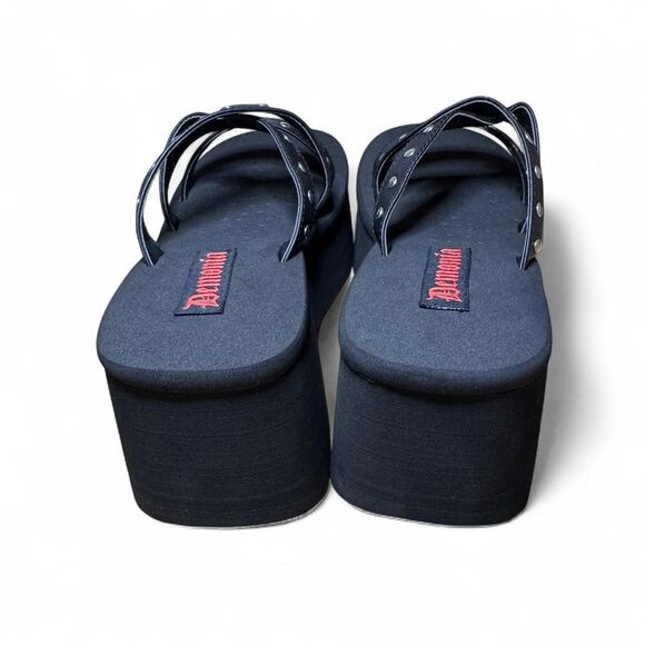 Women's Demonia 6 Black Platform Sandals Studded NEW Goth Alternative - Picture 8 of 8